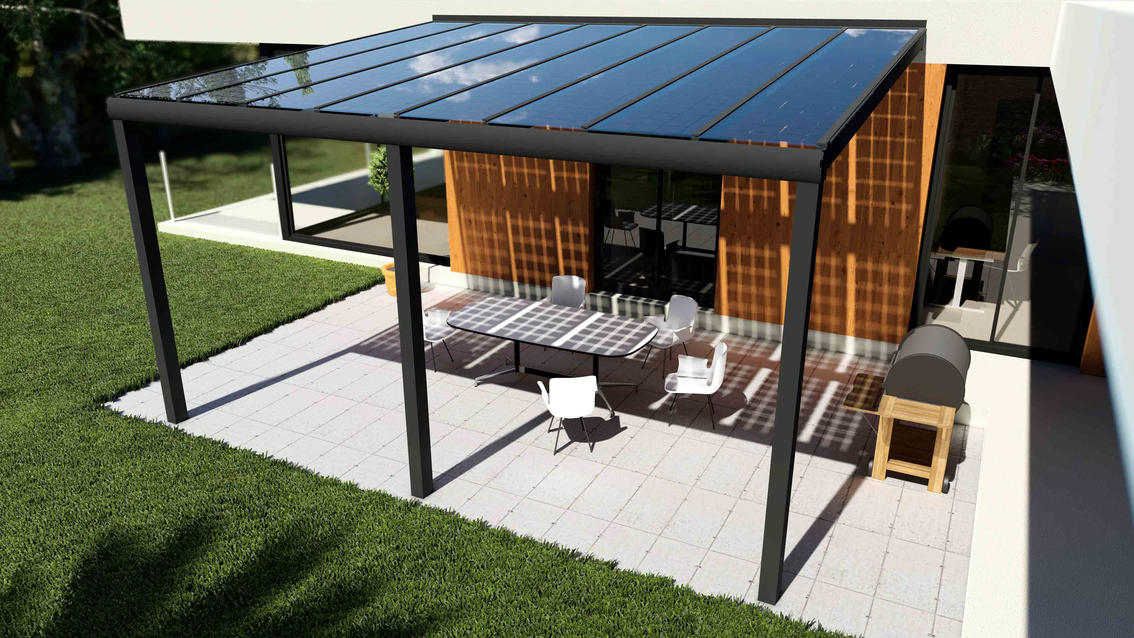 PERGOLA SOLAIRE CLASSIQUE ALUMINIUM - Hympulse